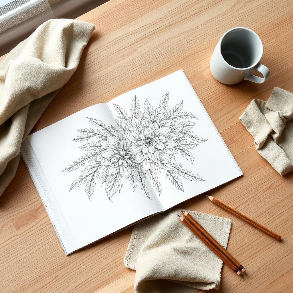 Warm, softly lit still life of an adult colouring book, pencils and tea in a cozy Barrie home — cover image for the stress relief article "The Science of S